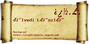 Ölvedi László névjegykártya